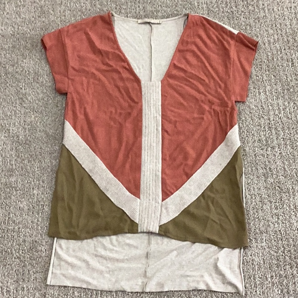 Zara Pink/Salmon, Creamy Beige $ Olive Cap Sleeve Tee